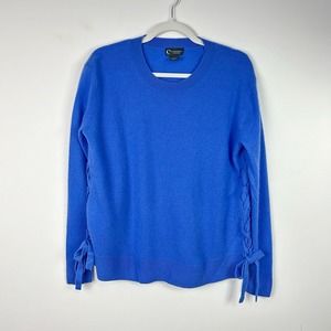 C by Bloomingdale’s 100% Cashmere Blue Crew Neck Sweater Size Small